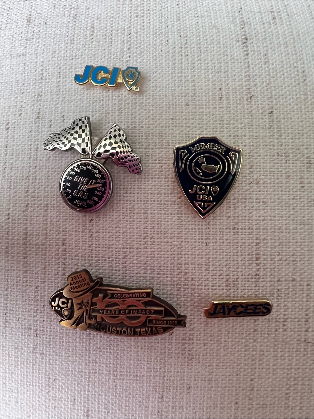 JCI / Jaycees Enamel Pin Collection - Blue, Gold, Black